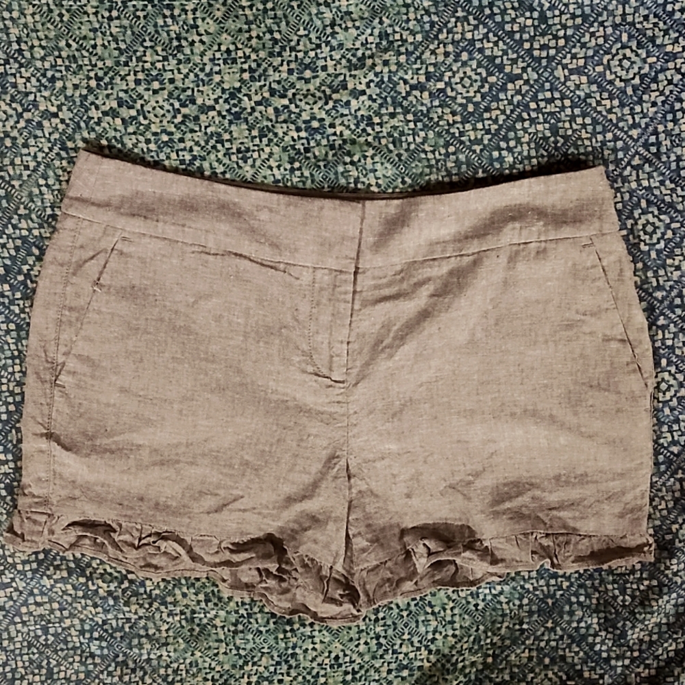 LOFT Ann Taylor Linen+Cotton Gray Shorts